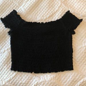 H&M off the shoulder scrunched material crop top